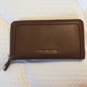 Vera Bradley Leather Wallet in Cognac